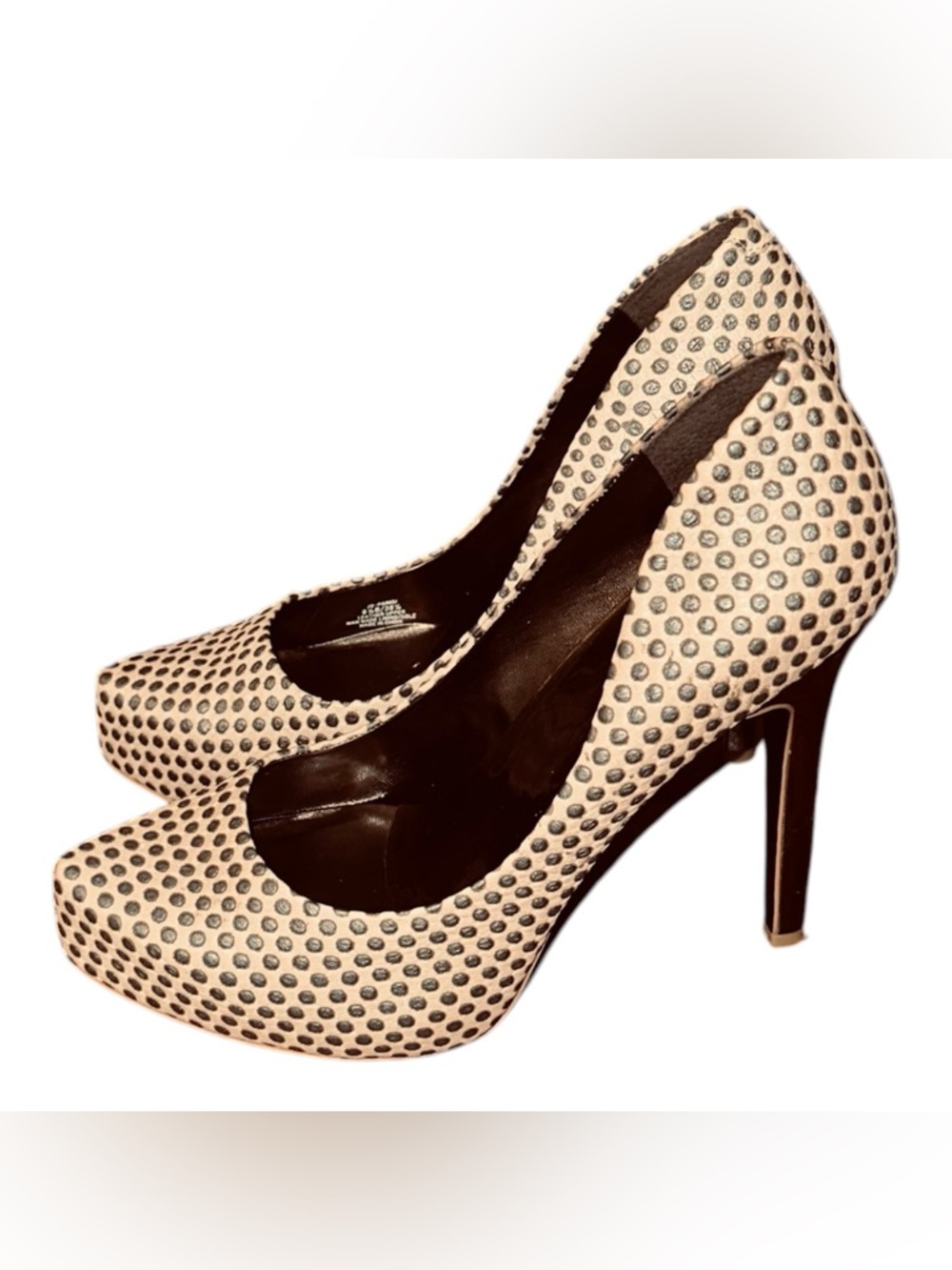Jessica Simpson Beige Studded(Polka Dotted) Pointed-Toe Pumps - Picture 2 of 3